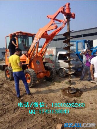 南昌线干钻孔机装载机带地钻钻坑机能打石头坑的挖电杆洞的工具